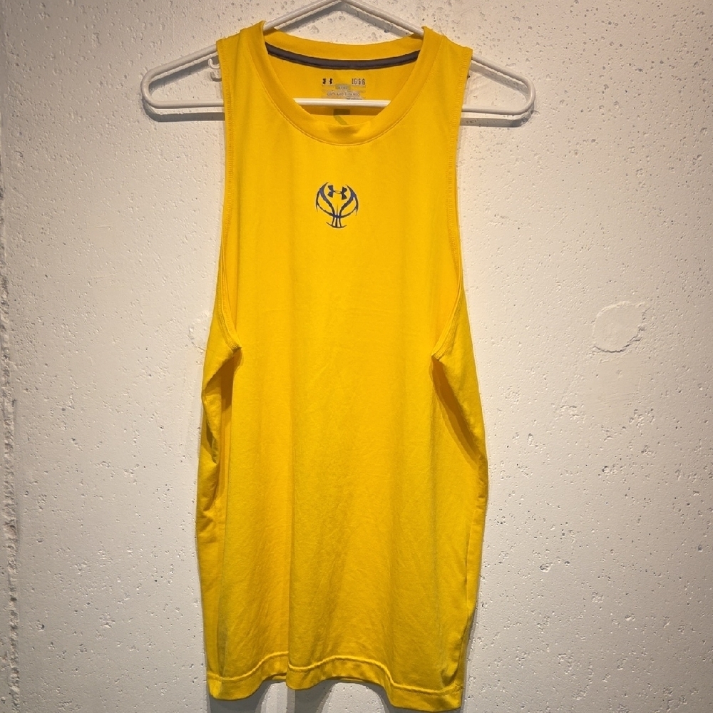 Under Armour - Heat Gear - Yellow Fitted Basketball Tank (Large)